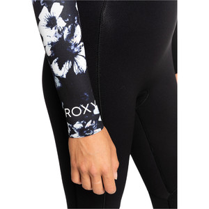 2023 Roxy Womens Elite XT 4/3mm Chest Zip Wetsuit ERJW103134 - True Black / Flowers